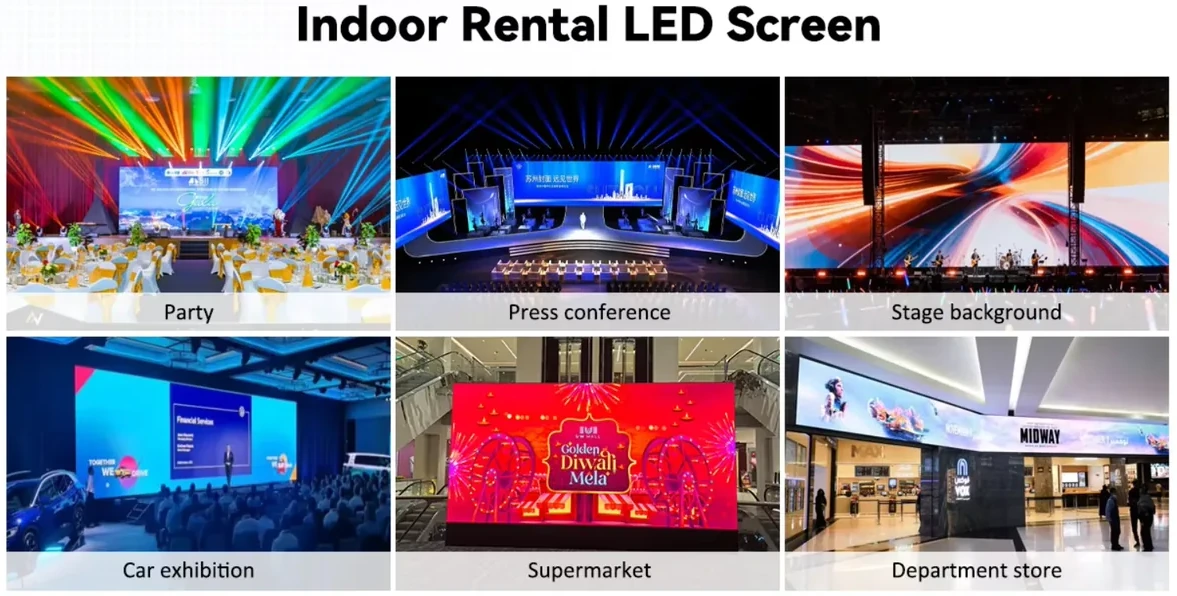 Indoor rental LED screen applications