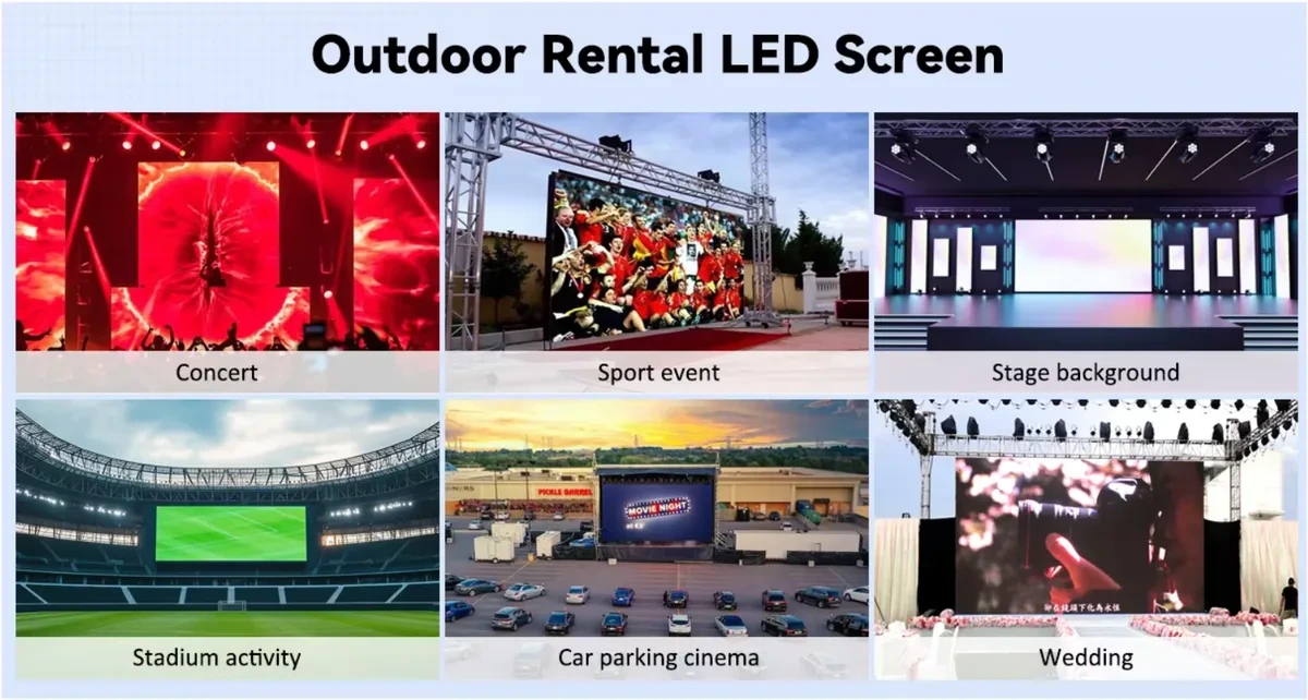 Outdoor rental LED screen applications