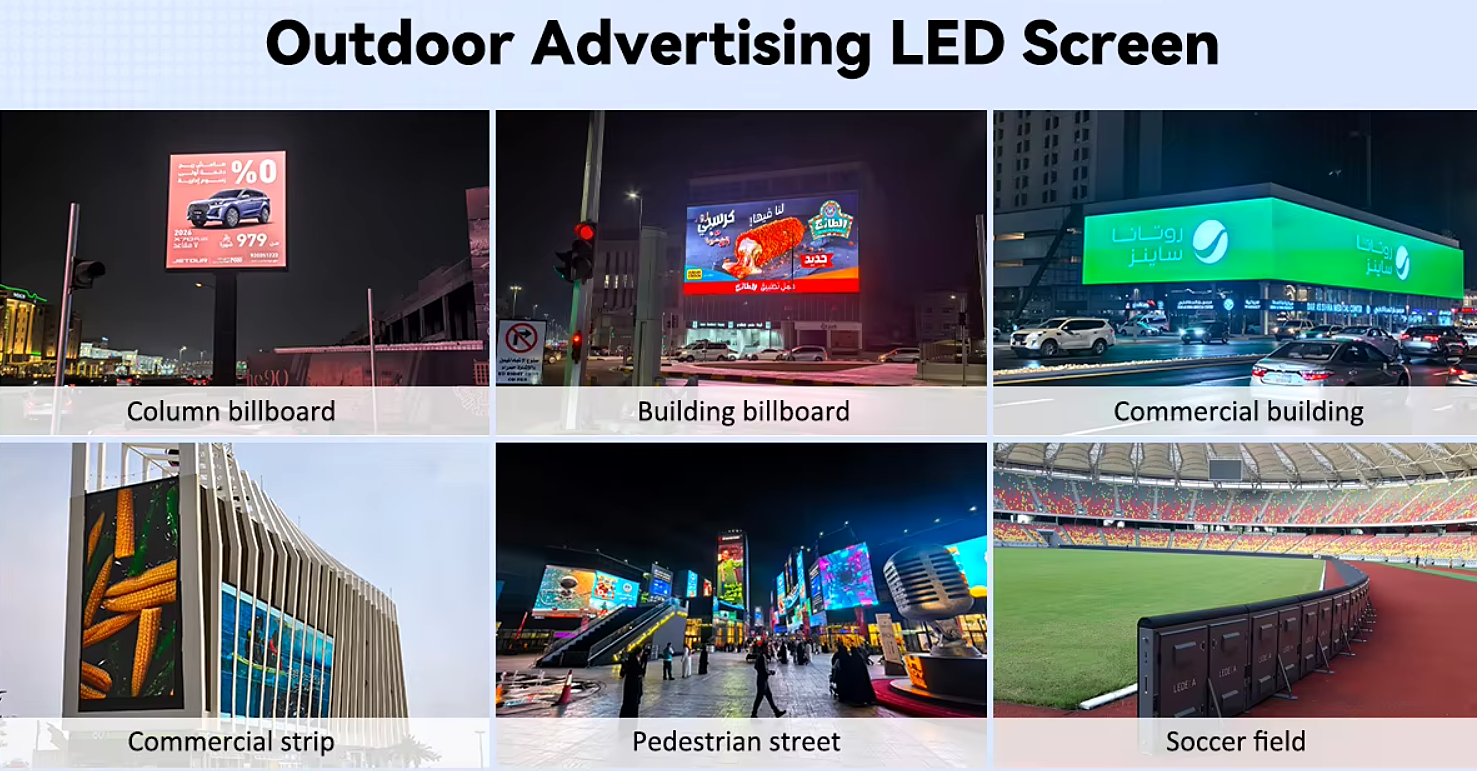 Outdoor advertising LED screen applications