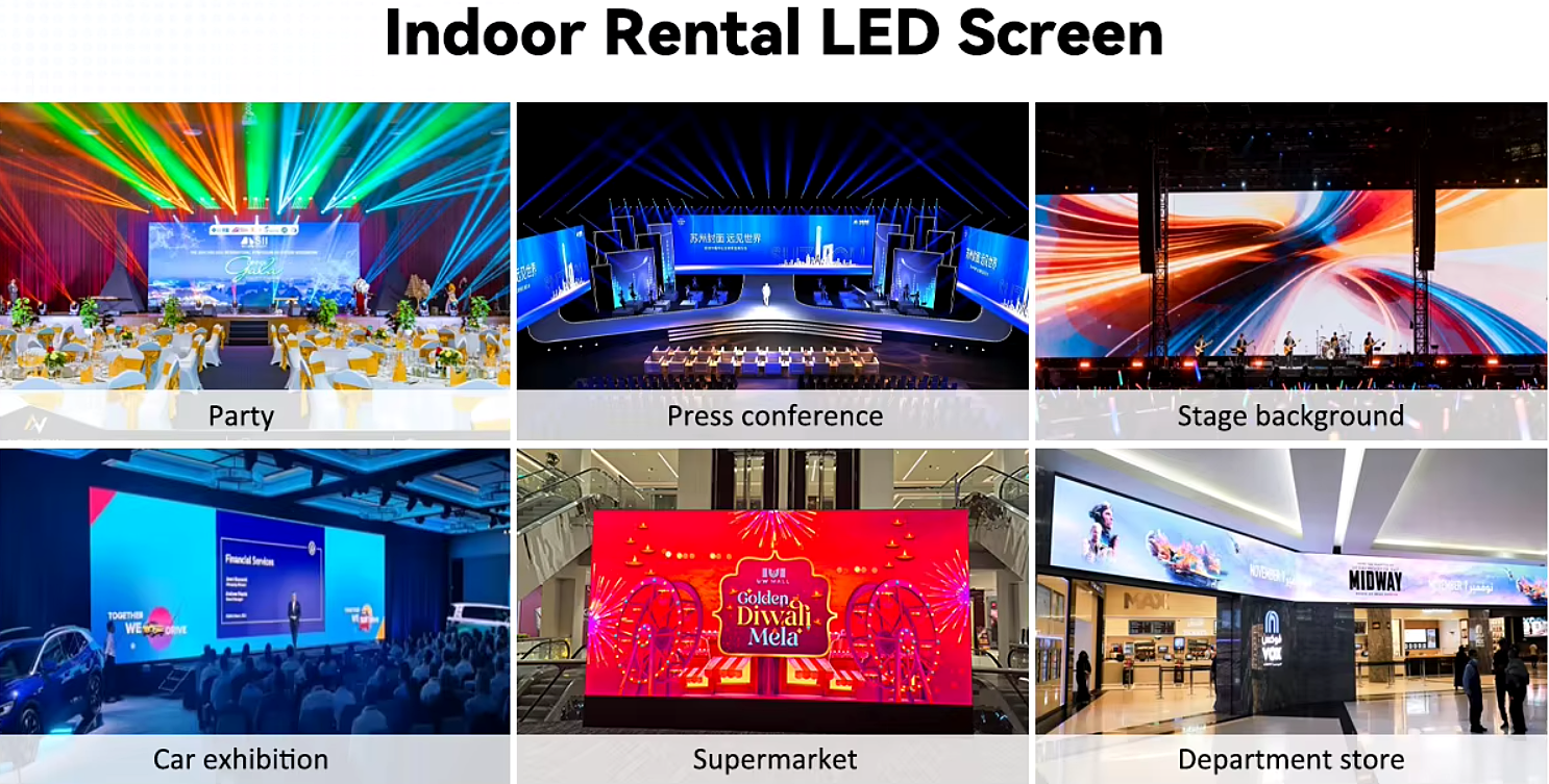 Indoor rental LED screen applications